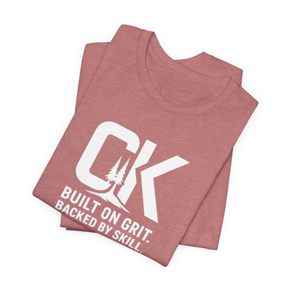 "Built on Grit" CK T-Shirt — “Built on Grit. Backed by Skill.” Motivational Tee