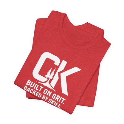 "Built on Grit" CK T-Shirt — “Built on Grit. Backed by Skill.” Motivational Tee
